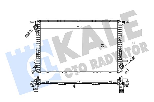 KALE Volkswagen радиатор охлаждения Audi A4/5/6/7,Q5 2.0/3.0TFSI/TDI 08-