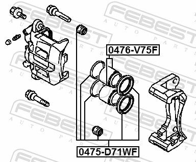 FEBEST 0475-D71WF Repair Kit, brake caliper
