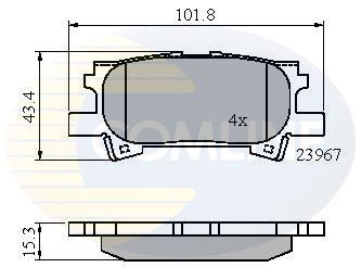 Комплект гальмівних накладок, дискове гальмо, Comline CBP01279