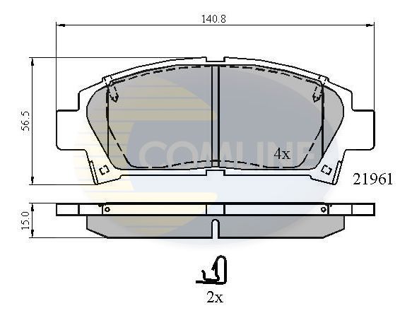 Комплект гальмівних накладок, дискове гальмо, Comline CBP3713