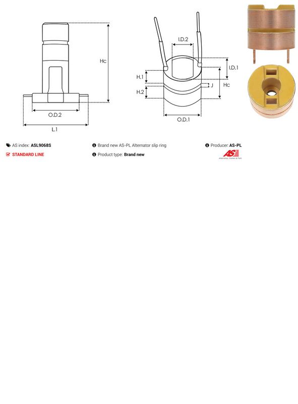 AS-PL ASL9068S Slip Ring, alternator