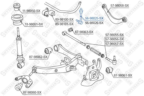 STELLOX 56-98025-SX Link/Coupling Rod, stabiliser bar