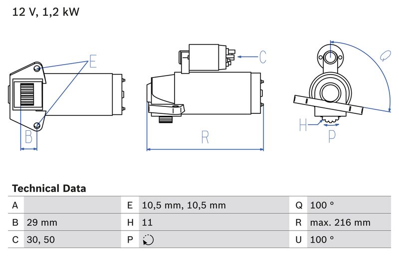 BOSCH Startmotor / Starter 0 986 028 010