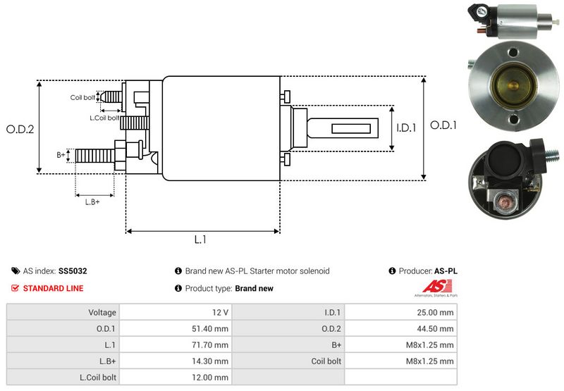 AS-PL SS5032 Solenoid Switch, starter
