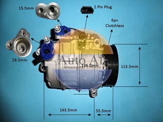 Auto Air Gloucester 14-9751p Compressor, air conditioning