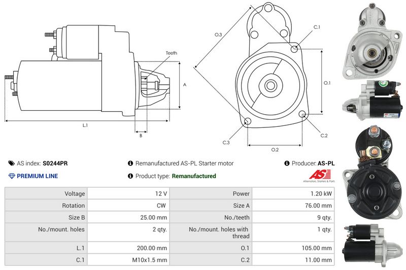 AS-PL S0244PR Starter