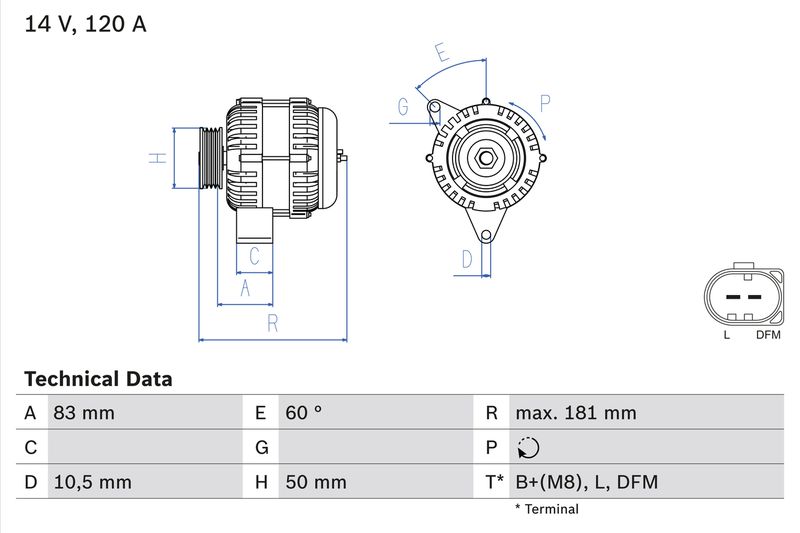 BOSCH Dynamo / Alternator 0 986 047 540