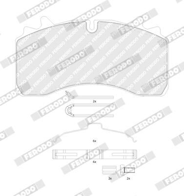 Sada brzdových destiček, kotoučová brzda FCV1828B