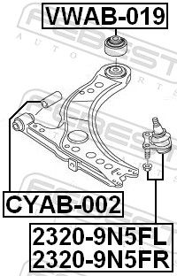 FEBEST 2320-9N5FL Ball Joint