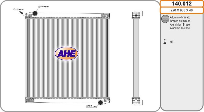 AHE 140.012 - Aušinimo radiatorius