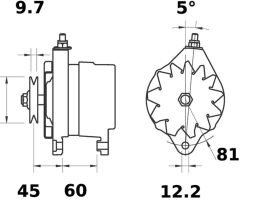 Product Image - Dynamo / alternator - MG280 - MAHLE