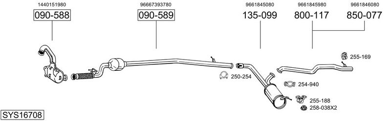 SISTEM DE ESAPAMENT BOSAL SYS16708