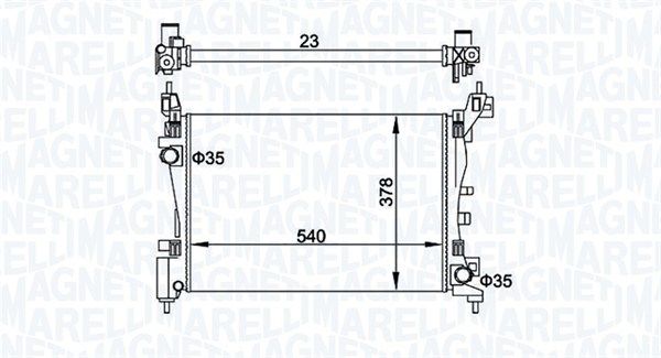 Радіатор, система охолодження двигуна, Magneti Marelli 350213899000