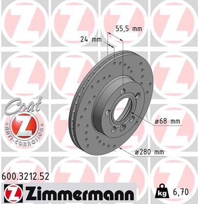 Гальмівний диск, Zimmermann 600.3212.52