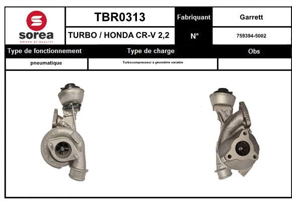 Compresor,sistem de supraalimentare TBR0311 EAI