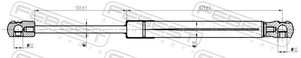 FEBEST 12117-005 Gas Spring, bonnet