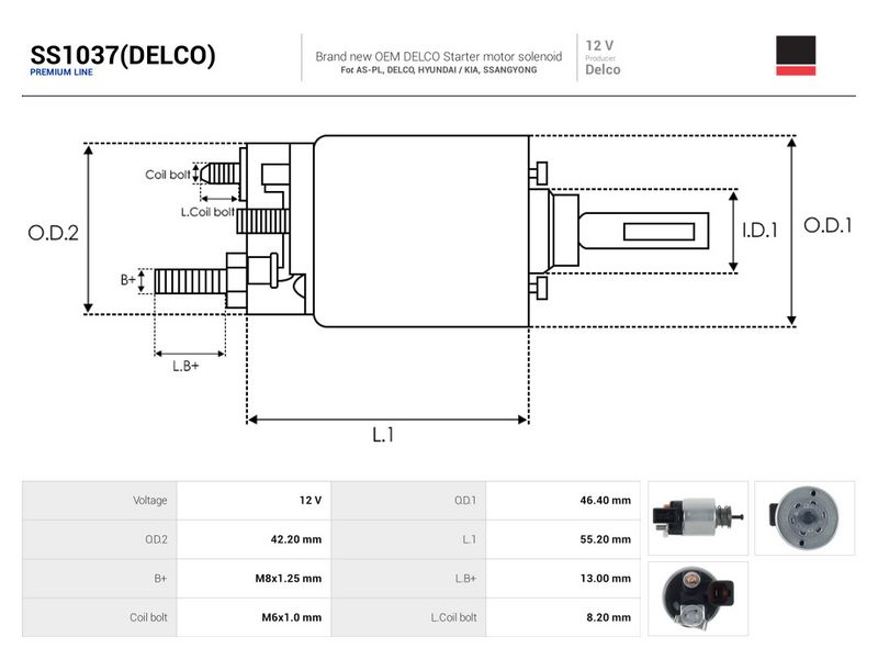Magnetlülitus, starter, AS-PL SS1037(DELCO)