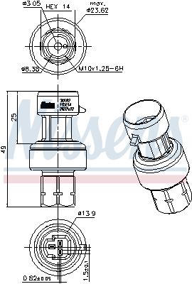 NISSENS 301022 Pressure Switch, air conditioning