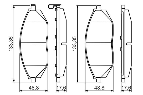 Комплект гальмівних накладок, дискове гальмо, Bosch 0986495349