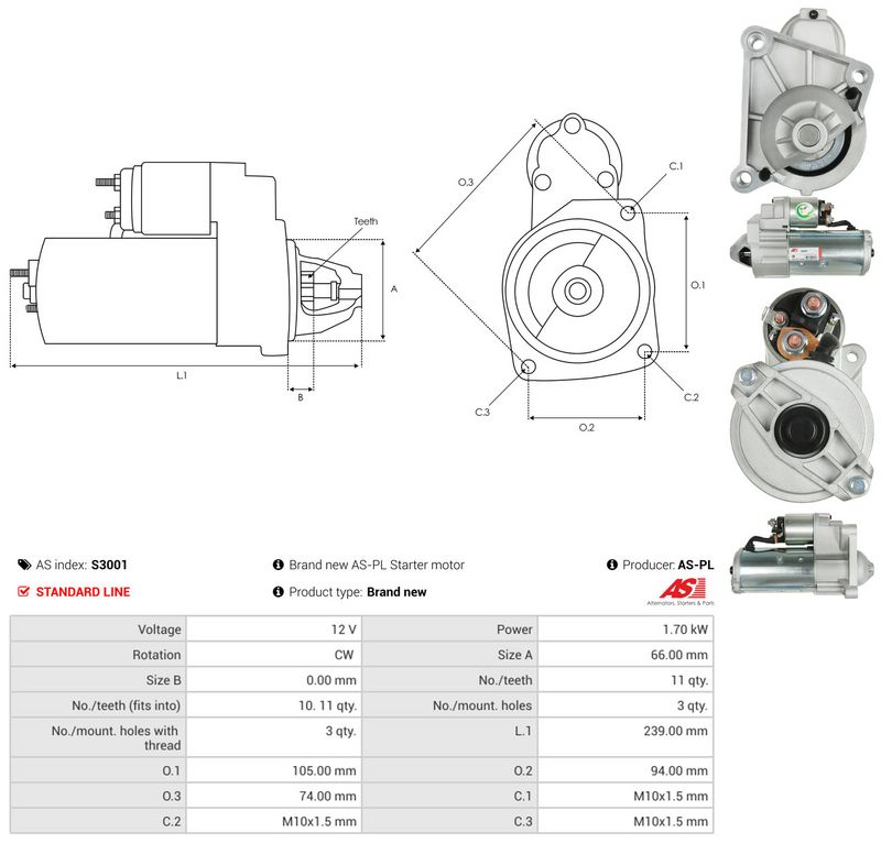 Starter, AS-PL S3001