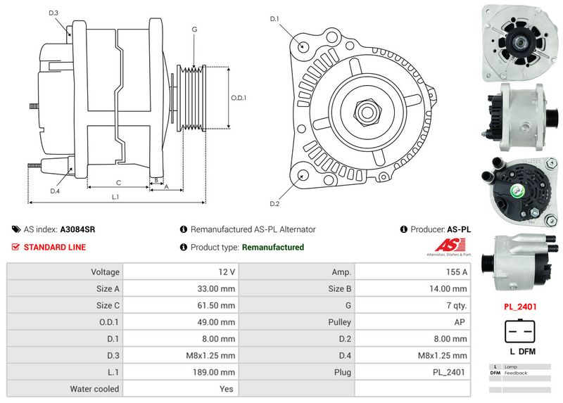 AS-PL A3084SR Alternator