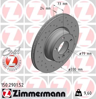 Гальмівний диск, Zimmermann 150.2901.52