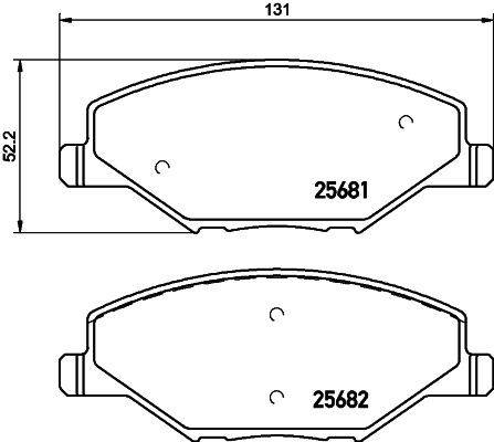 Комплект гальмівних накладок, дискове гальмо, Hella 8DB355020-521