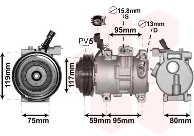 VAN WEZEL kompresszor, klíma 8200K319