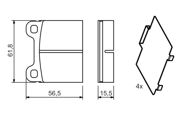 BOSCH 0 986 466 302 Brake Pad Set, disc brake