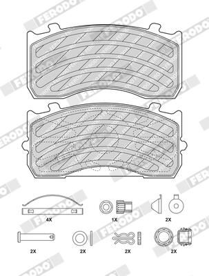 Sada brzdových destiček, kotoučová brzda FCV1277BFE