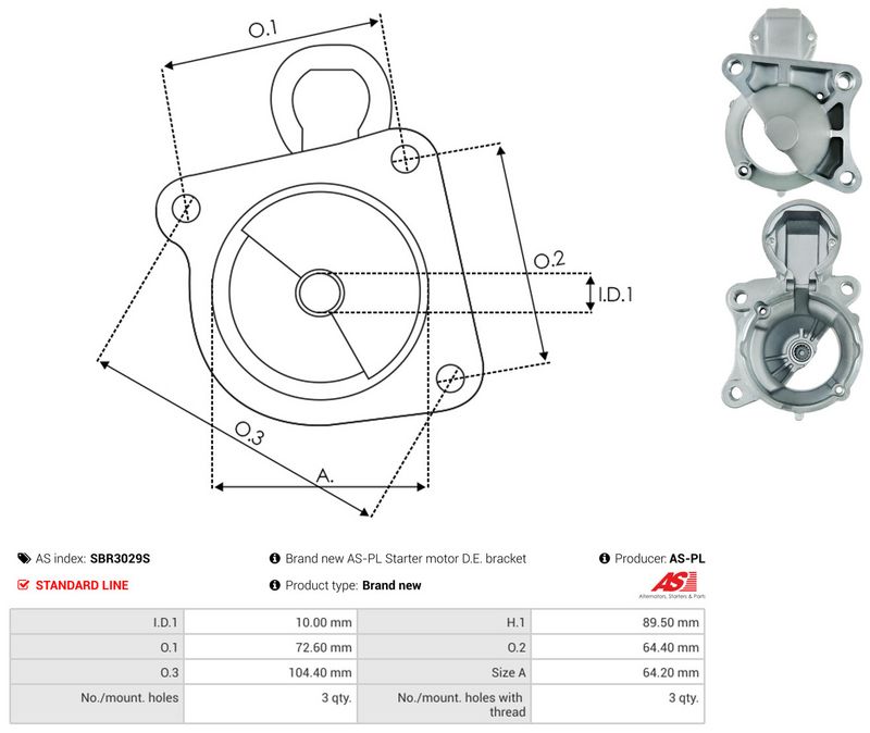 AS-PL SBR3029S Starter Lid, carburettor