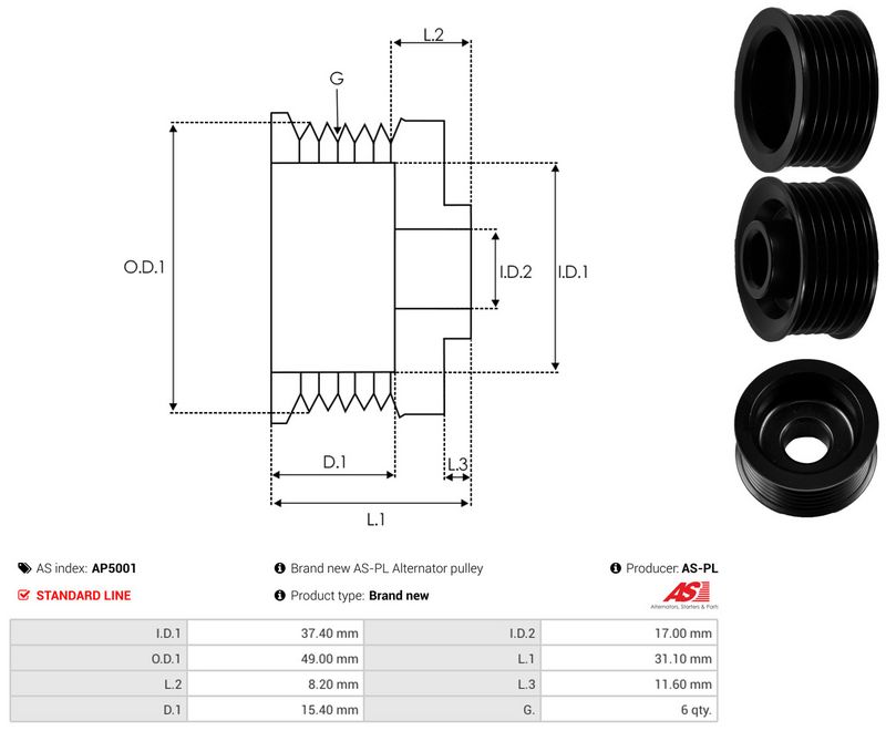 Rihmaratas, generaator, AS-PL AP5001