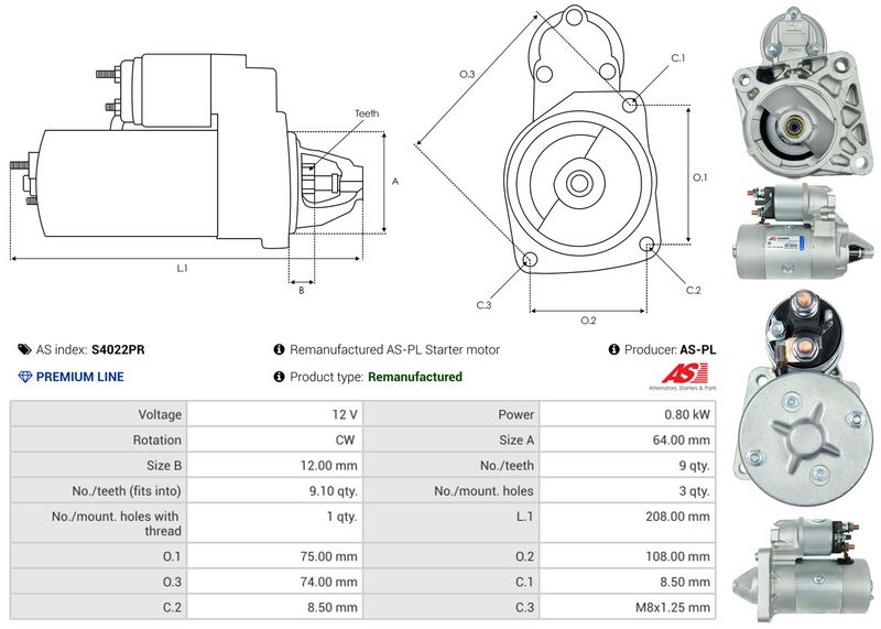 AS-PL S4022PR Starter