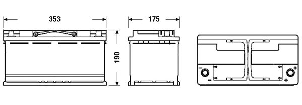 Аккумулятор 100Ah-12v Exide EFB (353х175х190), R, EN900