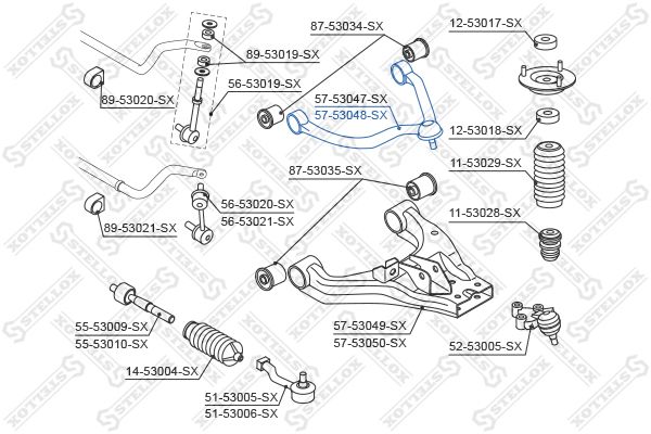 STELLOX 57-53048-SX Control/Trailing Arm, wheel suspension