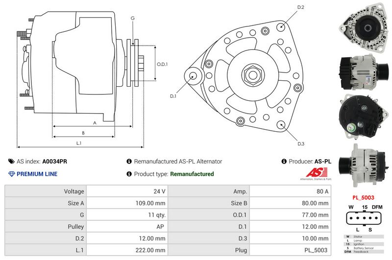 Generaator, AS-PL A0034PR