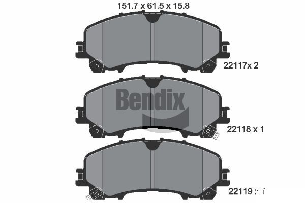 BENDIX Braking fékbetétkészlet, tárcsafék BPD1313