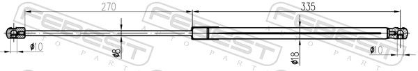 Gaasivedru, mootorikapott, FEBEST 01117-013