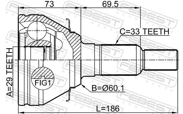 FEBEST 3210-ESCV Joint Kit, drive shaft