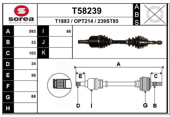 EAI hajtótengely T58239