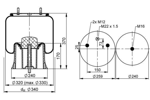 Mech, pneumatické odpružení 4022 N P07