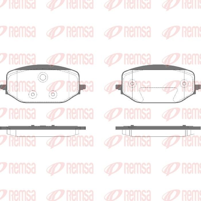 Комплект гальмівних накладок, дискове гальмо, Remsa 1988.00