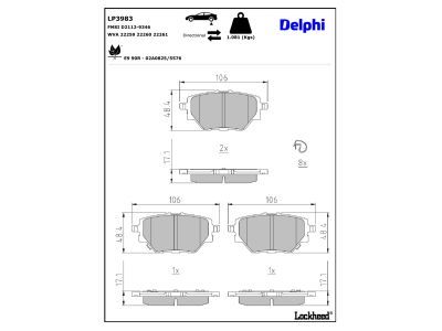 DELPHI LP3983 - Brake Pad Set, disc brake