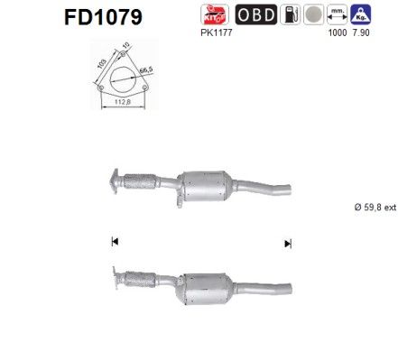 AS FD1079 Протисажний/пиловий фільтр, система відведення ВГ
