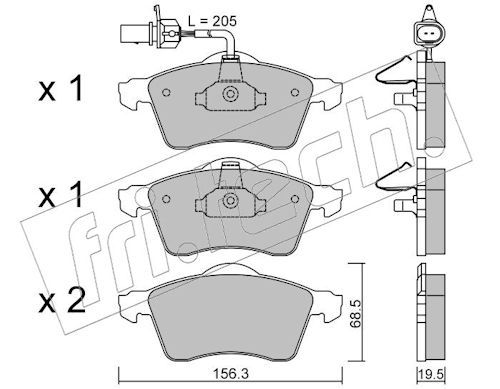fri.tech. 272.1 Brake Pad Set, disc brake