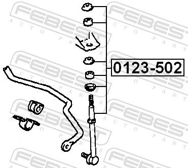 FEBEST 0123-502 Link/Coupling Rod, stabiliser bar