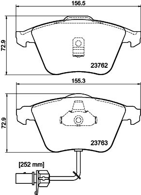 HELLA fékbetétkészlet, tárcsafék 8DB 355 009-141