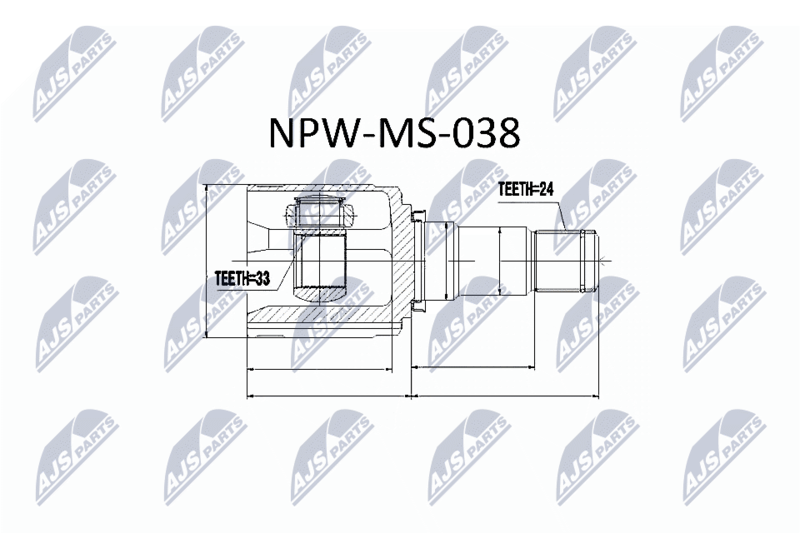 NTY csuklókészlet, hajtótengely NPW-MS-038