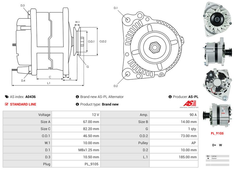 AS-PL A0436 Alternator