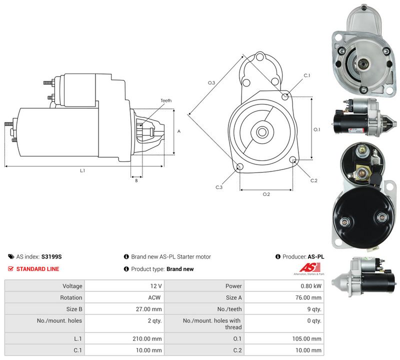 Starter, AS-PL S3199S